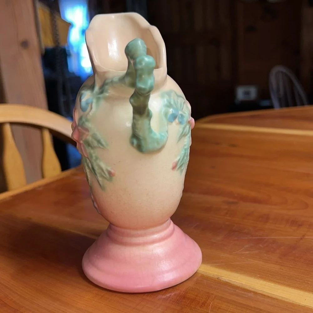 Vintage HULL W3-54 Ceramic Pitcher with Floral Design